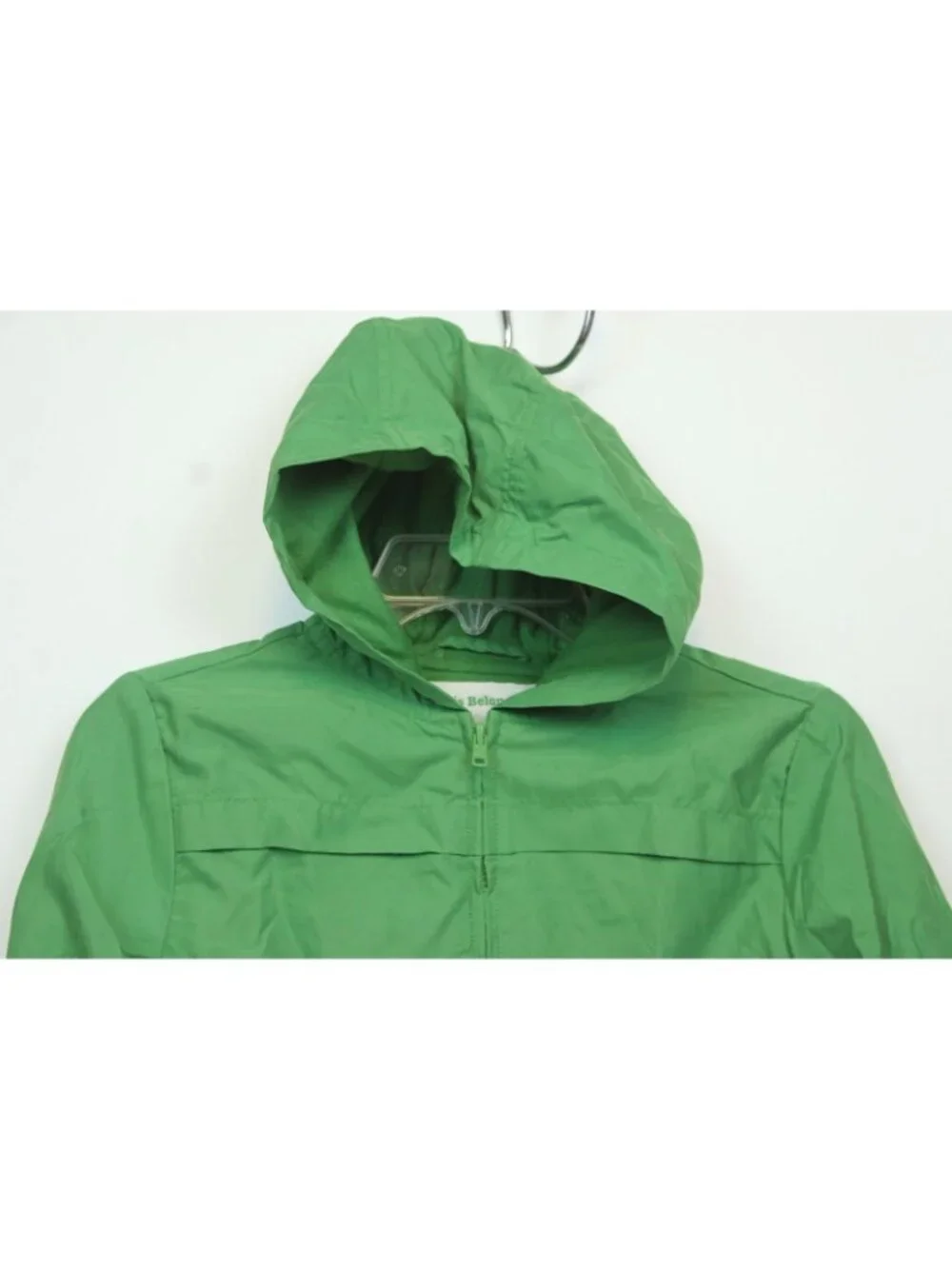 2008 Gymboree Prep School Jacket 10 /12 Green Windbreaker Lined Hood Pockets Bow